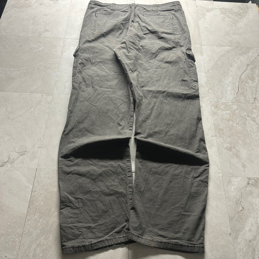 Wrangler Cargo Pants Gray Mens 36x34 Relaxed Fit Cotton Stretch Utility Gorpcore